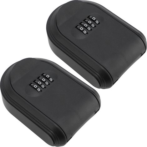 Porte-clés magnétique avec serrure à combinaison, plastique portable, résistant à l'eau, boîte de sécurité améliorée pour intérieur et extérieur, noir, 2 pièces