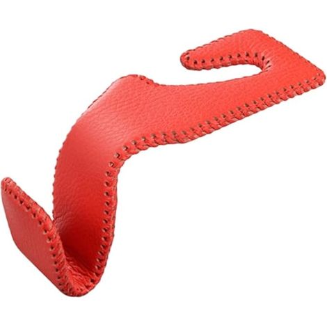 Auto Kopfstütze Haken, Echtes Leder Haken für Autositz Rückenhaken Kopfstütze Kleiderbügel Universal Organizer Halter Haken für Geldbörse Handtasche Auto SUV Rücksitz Kopfstütze-11.5cmx4cmx4cm,rose. (1/5)