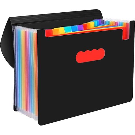 Bolsa para documentos flexible y expandible, organizador duradero y resistente, gestor de archivos portátil, apto para papel tamaño carta A4, etiquetas de colores para facilitar el acceso, gran capaci