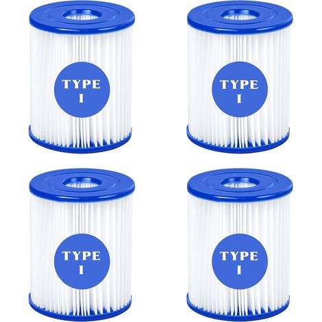 Cartouche filtrante de type I pour piscine Bestway, cartouche de rechange pour piscine gonflable, 7,9 x 8,9 cm, lot de 4 (1/5)