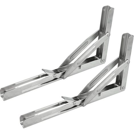 BDD Console pliante robuste, supports de montage mural en acier inoxydable poli pour tables, bancs et étagères (1/5)