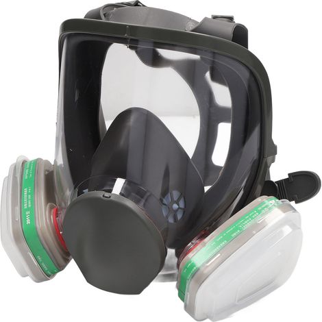 Wiederverwendbare Vollgesichts-Atemschutzmaske zum Schutz vor organischen Dämpfen beim Lackieren und Schweißen, mit 10 Filterpads und einer Filterpatrone Nr. 4. (1/5)