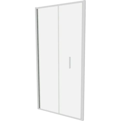 Porte de douche 70cm avec ouverture pliante Profilés Slim en Aluminium Chrome Verre opaque 6mm h190 Mod. Portofino