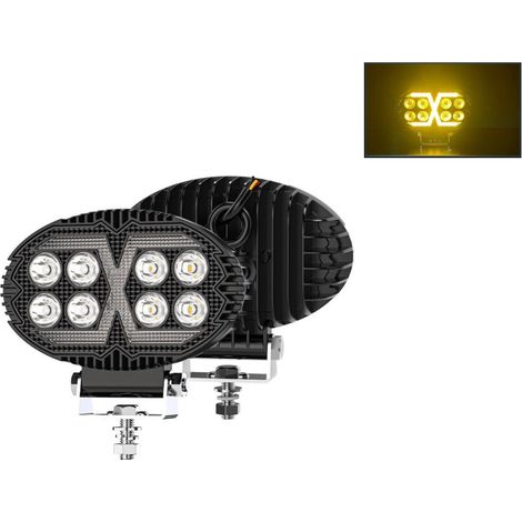 Universelle, leistungsstarke LED‑Diodenlampe/Halogenscheinwerfer mit weißem Licht und gelbem DRL (Tagfahrlicht), 4000 Lumen, für