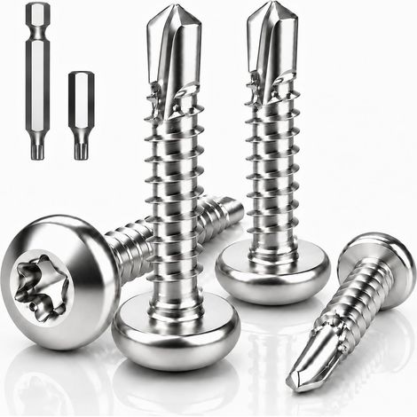 80 Pièces Vis Torx Autoforeuses Inox 410 M4,2 x 13 mm Vis à Tôle (1/5)