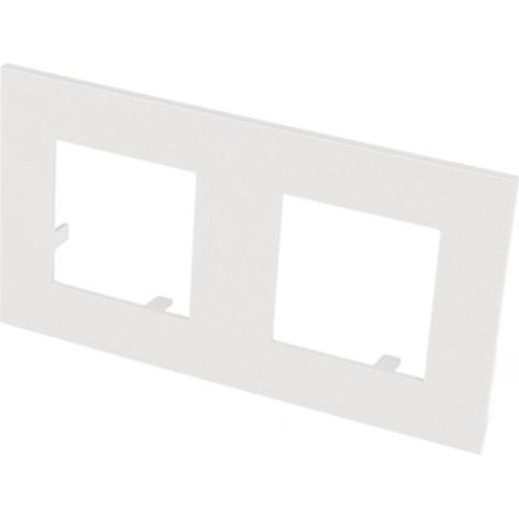 Plaque de finition blanche double Efapel Quadra (45x45) (1/3)