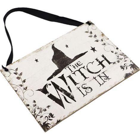 Décoration d'Halloween, chapeau de sorcière, objet en bois, décoration de porte/fenêtre, référence JM00675, 18 x 26 cm (1/4)
