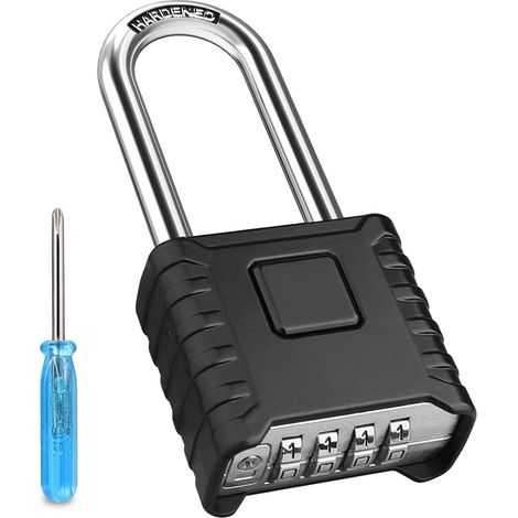 1 Cadenas à combinaison 4 chiffres, anse 8mm, alliage de zinc, pour casiers et garages (1/5)