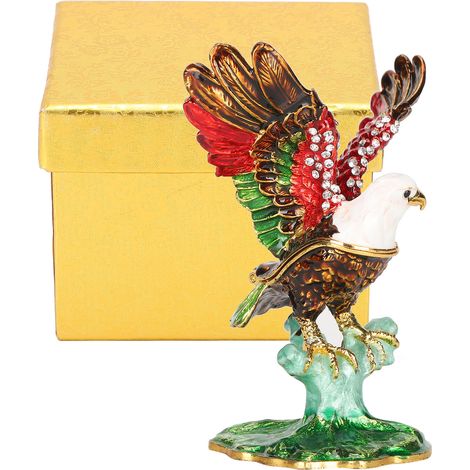 Eagle Figurine HandMade Enamel Painted Eagle Metal Crafts Home Decoration Ornaments (1/5)