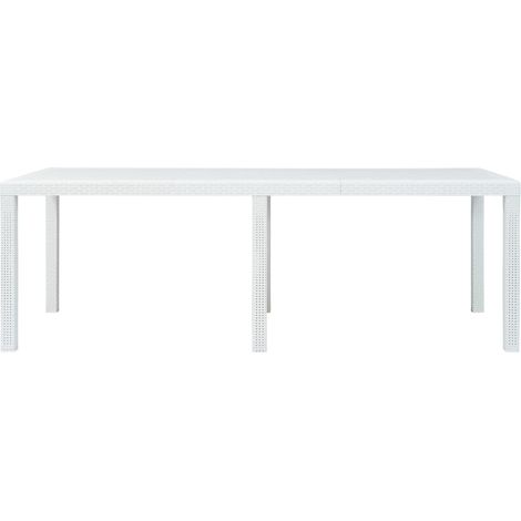 Maison Exclusive - Gartentisch Weiß 220x90x72 cm Kunststoff Ratta