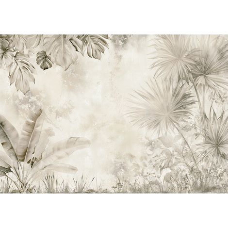 Papier peint Jungle 150x105 cm Béton exotique Installation facile et écologique (1/3)