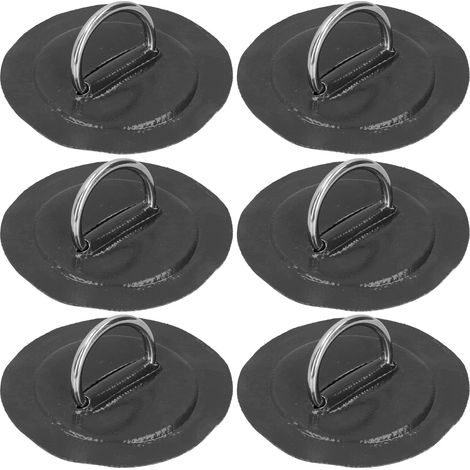 Set mit 6 aufblasbaren Boots-/Kajak-Kissenflicken mit Befestigungsschlaufe und Gummikordel (schwarz) (1/5)