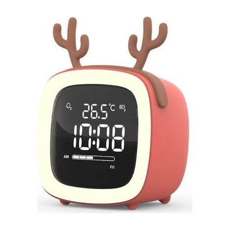 Réveil Numérique LED, Réveil Intelligent pour Enfants, Horloge Électronique LED avec Veilleuse Et Jolies Oreilles, Affichage 12/24 Heures, Température, Mode Nuit, pour Garçons Et Filles (1/5)