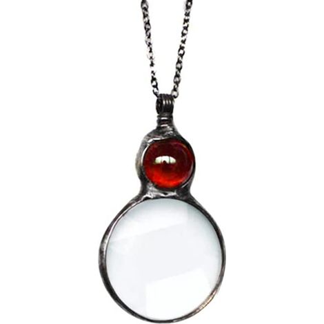 Collier Loupe 10X pour Maman, Pendentif Lecture pour Personnes Âgées, Bijou Cadeau Fête des Mères, Accessoire pour Lire Livres et Journaux (1/3)