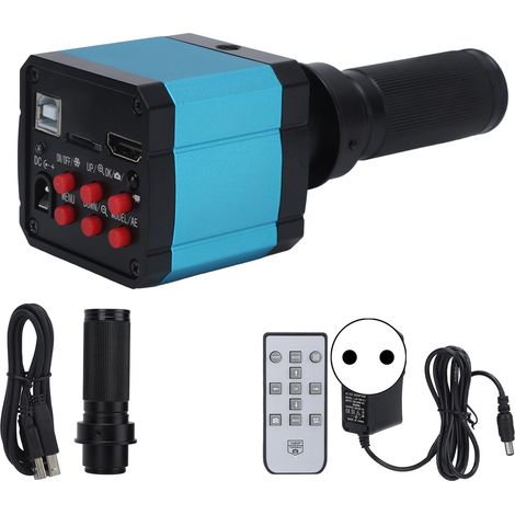Caméra Microscope FHD 48MP, USB et HDMI, Coque Aluminium, Usage Industriel et Laboratoire, Alimentation AC 100-240V, Prise UE (1/5)
