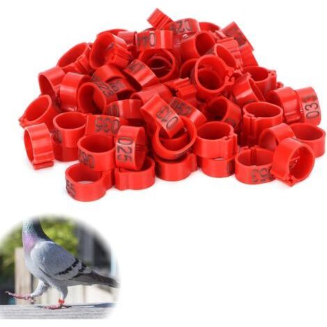 1 to 100 Identification Ring for Chicken and Poultry Legs, Clip-on Numbers, Suitable for Chickens, Ducks, Geese, etc., Not Suitable for Birds Adjustable Size 14-22 mm, (1/5)
