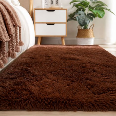 Tapis de sol antidérapant et doux, couleur café, 60x120 cm, confortable et chaud pour l'hiver, facile à nettoyer, résistant à l'usure (1/4)