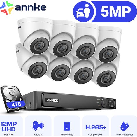 ANNKE 5MP CCTV Kit 16 Channel PoE NVR Outdoor Indoor Night Vision Motion Detection Remote Monitoring 8 × Turret Cameras Security System - 4TB HDD (1/5)