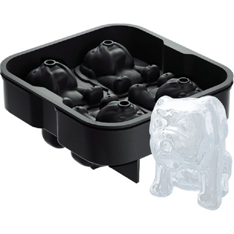 Moule à glaçons en forme de chien, 4 compartiments, bac à glaçons 3D à fonte lente (1/5)