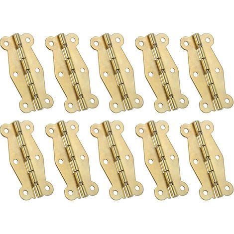 10 Pcs Petites Charnières Mini de Boîte Vintage 49mm, Tiroir,  Doré  90 Degré Charnières de Papillon pour Boîte à Bijoux, Quincaillerie avec Vis pour Armoire, Boîte en Bois,