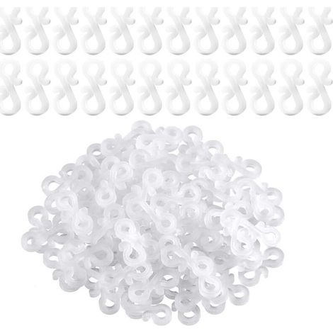 Mini Gutter Hooks, Plastic Light Hooks, S-Shaped Clips for Christmas, Birthday, and Party Decorations, 100 Pieces (1/5)