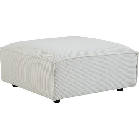 Pouf in velluto a coste beige - RUZOLO