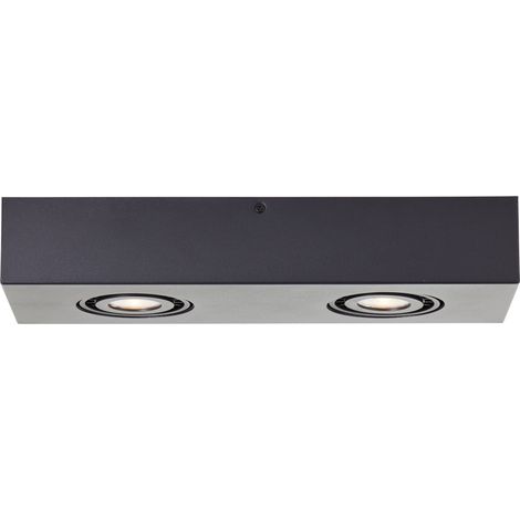 Brilliant Doro LED Deckenleuchte 2flg sand schwarz, Metall, 2x LED, GU10, 4,5 W, LED-Reflektorlampen inklusive (Lichtstrom: 345lm, Lichtfarbe: 3000K)