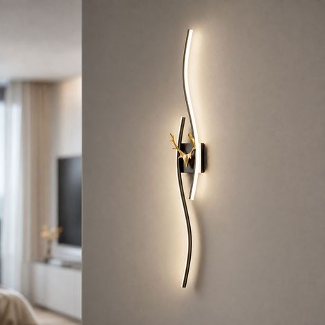Applique murale LED design bois de cerf 60cm 16W lumière chaude aluminium et fer pour salon chambre couloir décoration intérieure (1/5)