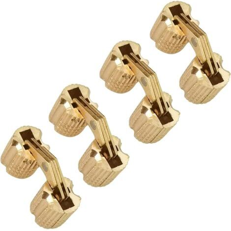 Lot de 4 Charnières Invisibles Dissimulées en Laiton, 10mm Charnière Invisible Rondes Mini Charniere Charnières pour porte en Bois (1/5)