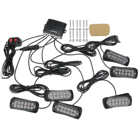 Flashing Light 12/24v Lamp Truck Recovery Strobe Amber Beacon & Control Amber Light 6x12 LED (1/5)
