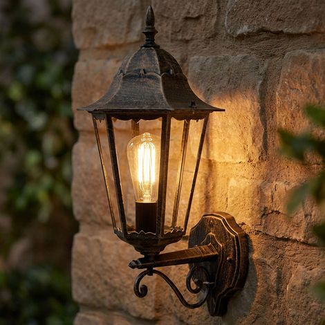 Lampe d'extérieur Applique Terrasse IP44 Lanterne Bronze Aluminium H 53 cm (1/5)
