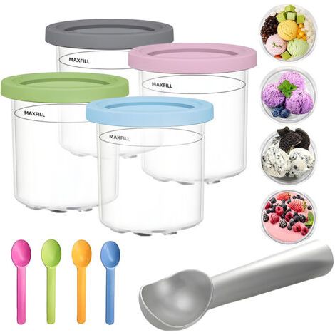 Sollbry Bacs À Crème Glacée pour Ninja Creami,crème Glacée Compatibles avec Les Sorbetières Ninja La Série NC301 NC300 NC299AMZ, sans BPA Et Lavables Au