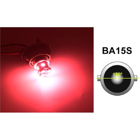 LED-Lampen, 22 SMD, BA15S 1156 (P21W), gegenüberliegende Pins (180°), entgegengesetzt, 12 V, rotes Licht