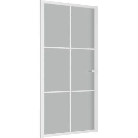 Porte intérieure 102,5x201,5 cm Blanc Verre mat et aluminium vidaXL