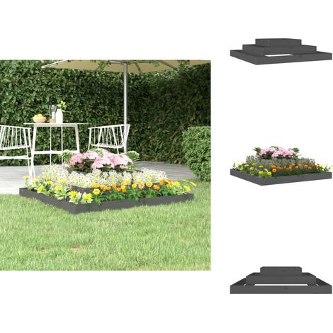 Jardinière Gris 110x110x27 cm Bois massif de pin - Jardinier - Pots De Fleurs - Plante - Balcon - Terrasse (1/5)