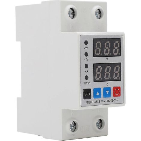 Über- und Unterspannungsschutzgerät, DIN-Schienenmontage, einstellbares digitales Spannungsrelais mit Doppelanzeige, 240–300 V