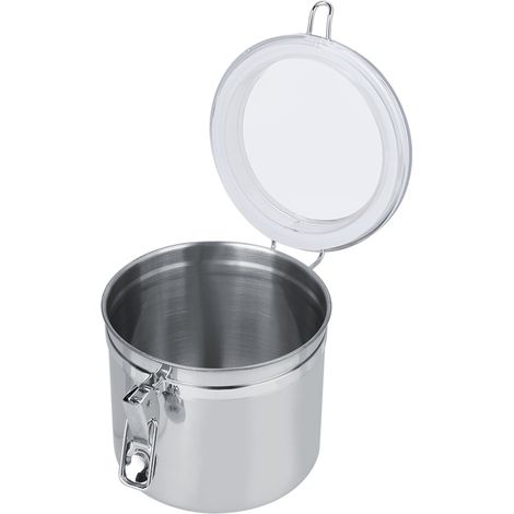Boîte à café en acier inoxydable, pot de conservation des aliments, récipient pour thé, sucre, lait en poudre (13 x 11 cm) (1/5)