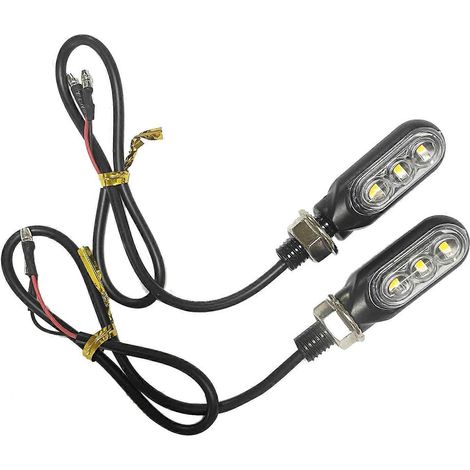 intermitentes para motocicleta, 3 LED, luces intermitentes ámbar para manillar de motocicleta y scooter.
