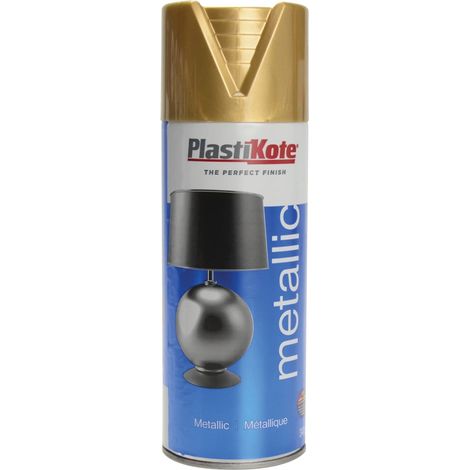 PlastiKote Metallic Spray Gold 400ml - Model PKT620, Premium Quality Aerosol Paint (1/2)