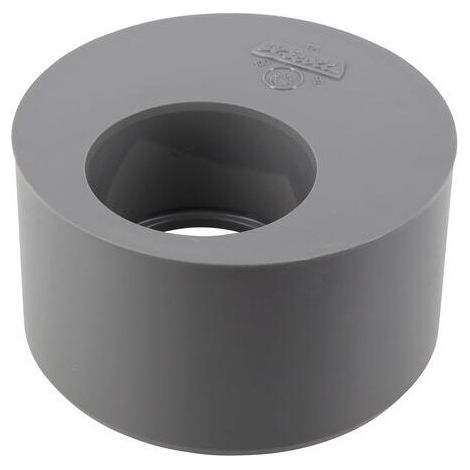 Tapón reductor de PVC incorporado, macho 100 mm, hembra 50 mm.