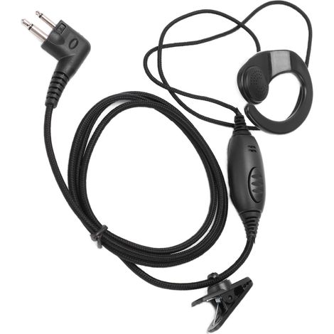 Système d'écouteurs-casques pour talkie-walkie noir, avec système acoustique intégré, pour hôtels et entrepôts, compatible avec les modèles Motorola Spirit SV10 et SV11. (1/5)