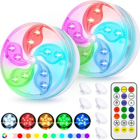 Lampe de piscine alimentée par piles rechargeables avec base magnétique robuste et boîtier ABS transparent pour aquarium (1/5)
