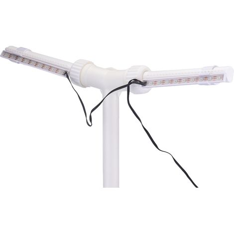 Fontaine de piscine solaire à double tête avec cascade réglable et éclairage LED, télécommande, arrêt auto 2/4/6h (1/4)