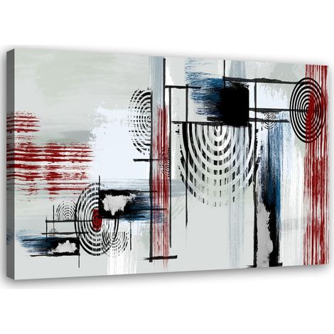 Tableau sur toile Gris abstrait Rouge 100x70 (1/5)
