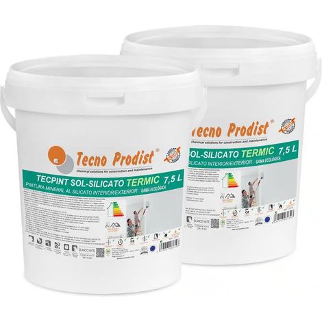 Tecno Prodist Tecpint Sol-Silicato Termic - Pintura Silicato para Interior Exterior, Transpirable