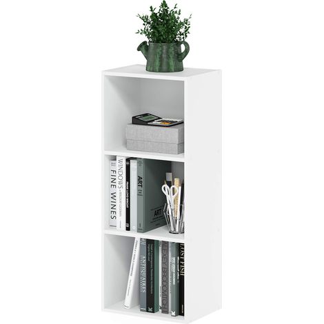 Bibliothèque Étagère de Rangement Cubes à 3 Étages, Blanc (1/5)