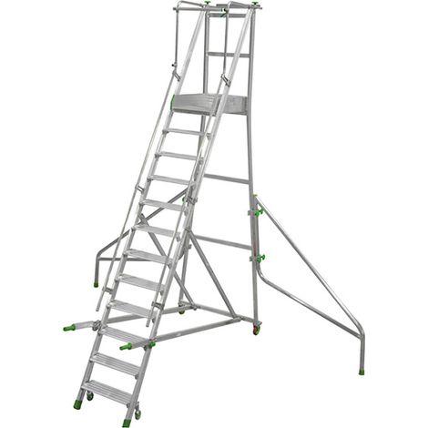 Scaletta con ruote 10 gradini - Altezza mass. lavoro 4.19m - CA6/225 (1/5)