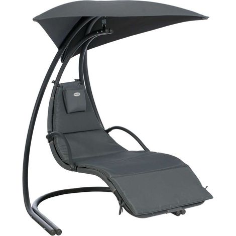 Hesperide – Fauteuil suspendu Majorque – Structure en acier traité époxy – Coussin en polyester – Toile de toit amovible – Dimensions 115x170x179cm