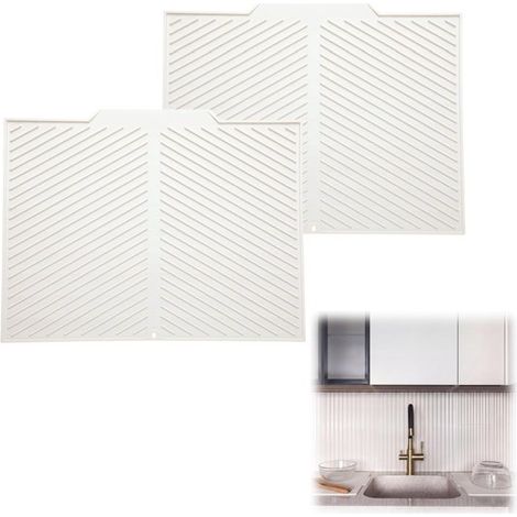 Tapis de découpe Dessous de table résistants à la chaleur Tapis de vaisselle Sets de table (42,5 x 33 cm blanc cassé) (1/5)