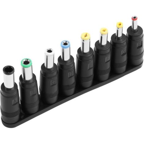 (5,5 x 2,5/4,0 x 1,7)DC 5521 Kit adaptateur femelle vers 8 fiches mâles Kit de connecteurs d'alimentation DC universels pour ordinateurs portables,routeurs,petits appareils électroniques (1/5)